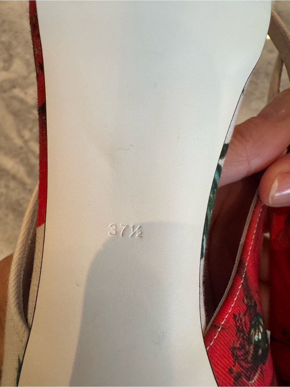 Dolce & Gabbana White Slingback Heels with Red Poppy Print - Picture 5 of 8